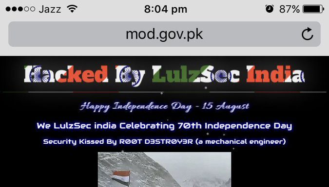 Pakistan’s government websites hacked by Indian hackers