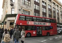 More than 100 buses in London now carry Balochistan related signage