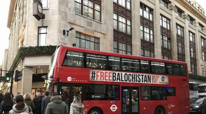 More than 100 buses in London now carry Balochistan related signage