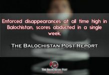 Enforced disappearances at all time high in Balochistan, scores abducted in a single week – TBP Report