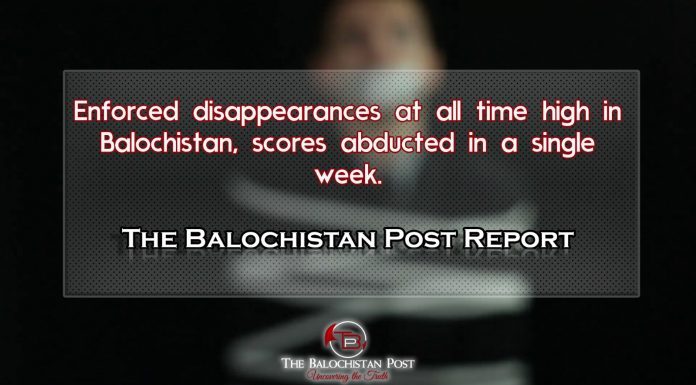 Enforced disappearances at all time high in Balochistan, scores abducted in a single week – TBP Report