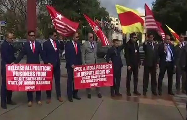 Kashmiri activists hold anti-Pakistan protest outside UN office