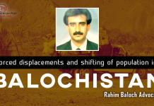 Forced displacements and shifting of population in Balochistan – Rahim Baloch