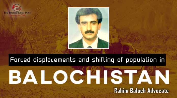 Forced displacements and shifting of population in Balochistan – Rahim Baloch