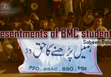 Resentments of BMC students – Sabeen Baloch