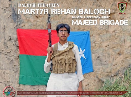 Baloch nationalist groups endorse suicide attack on Chinese engineers
