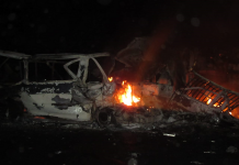 Seven killed in blaze as van collides with truck in Mach