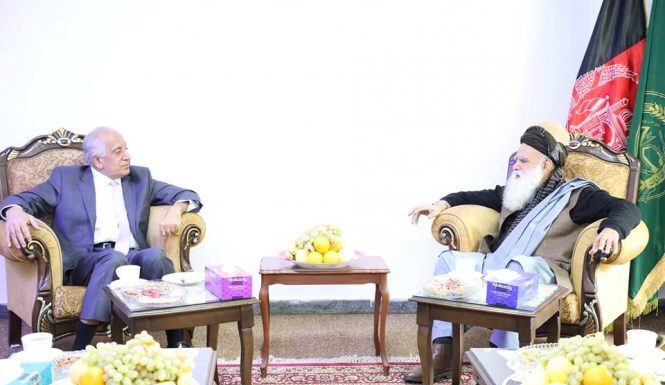 US Adviser Khalilzad meets former Jihadi leader Sayaf to discuss peace