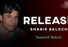 Release Shabir Baloch – Tawarish Baloch