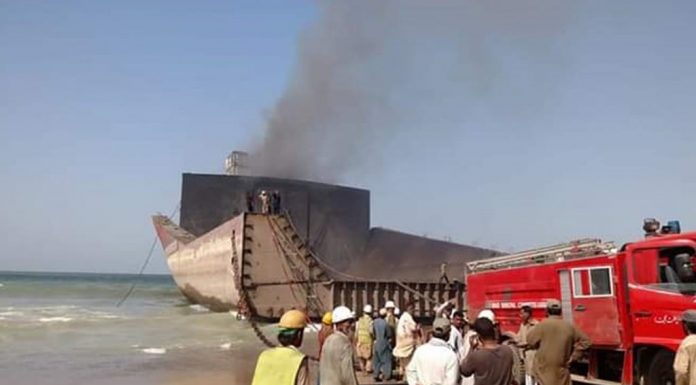 Gaddani: Seven labourers injured in ship-breaking-yard blaze