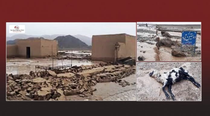 Noshki: Several houses destroyed, cattle swept away by flood water