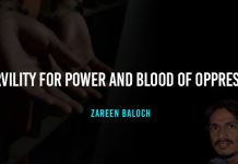 Servility for power and blood of oppressed