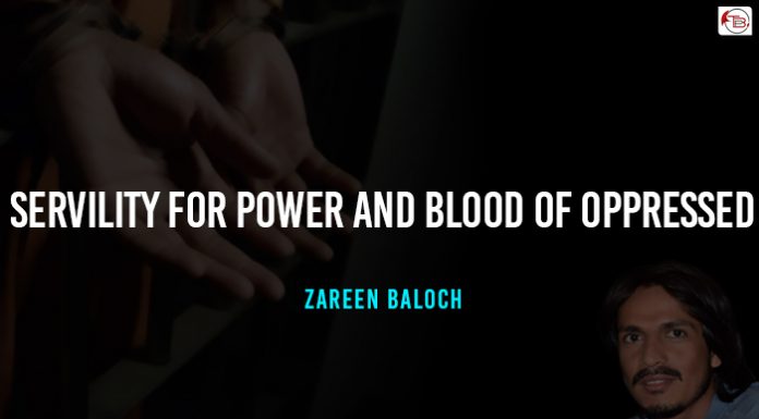Servility for power and blood of oppressed
