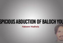 Suspicious abduction of Baloch youth
