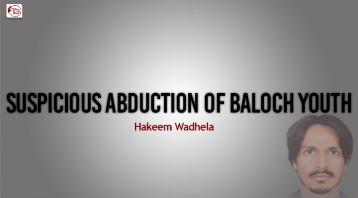 Suspicious abduction of Baloch youth