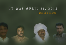It was April 21, 2015 – Mehlab A Nadeem