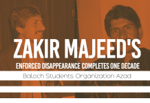 Zakir Majeed’s enforced disappearance completes one decade