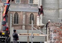 Protestors demand removal of the world-renowned figures’ monuments