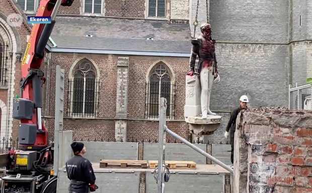 Protestors demand removal of the world-renowned figures’ monuments