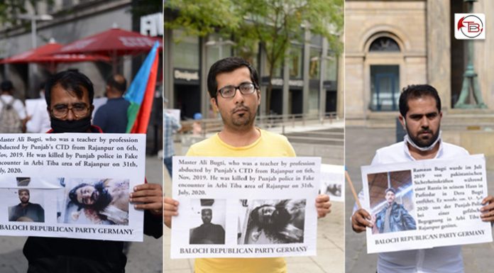 BRP Protests in Germany and UK against killing of missing persons in a fake encounter