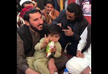 Manzoor Pashteen visits protest camp for Baloch missing persons in Islamabad