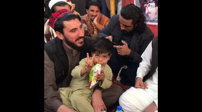 Manzoor Pashteen visits protest camp for Baloch missing persons in Islamabad