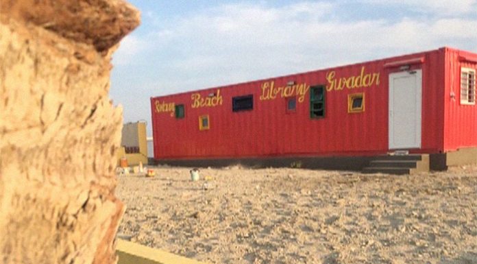 Balochistan’s first container beach library installed in Gwadar