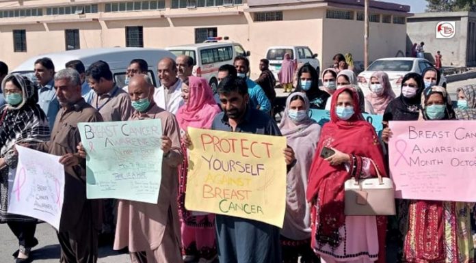 Breast cancer awareness walk held in Turbat