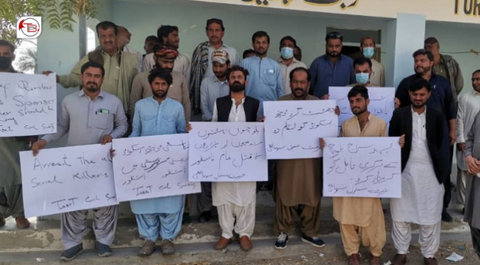 Turbat: Civil society protest for arrest of Siraj Saleh’s murderers