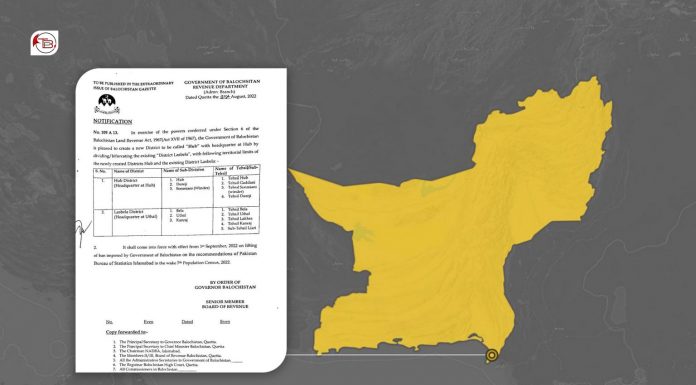 Balochistan: Hub Chowki designated a district