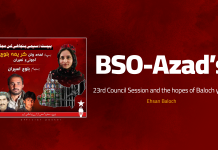 BSO-Azad’s 23rd Council Session and the hopes of Baloch youth BSO-Azad’s 23rd Council Session and the hopes of Baloch youth Author: Ehsan Baloch