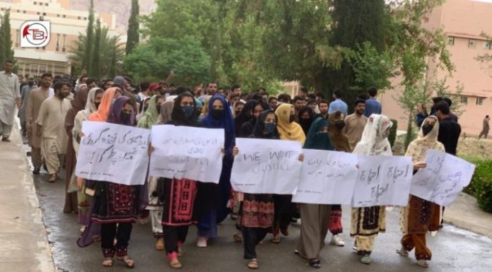 Khuzdar: Students protest for third consecutive day against university administration