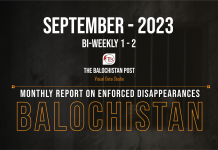 Enforced Disappearances in Balochistan: Report on 1st half of September 2023