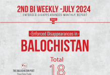 Balochistan: Enforced Disappearances in Last Two Weeks of July 2024 — TBP Report