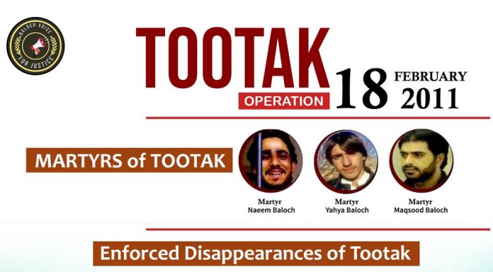 Baloch Social Media Activists Commemorate Victims of 2011 Tootak Operation, Demand Justice