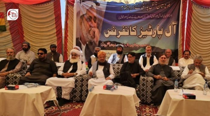Lakpass Sit-In: Mengal Slams State Clampdown in Balochistan at All Parties Conference