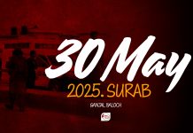 30 May 2025, Surab — Ganjal Baloch