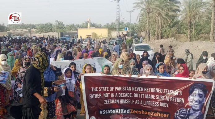 Silent Walk and Protest Rally Held in Panjgur Over Killing of Zeeshan Zaheer