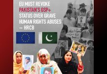 HRCB Urges EU to Revoke Pakistan’s GSP+ Status Over Rights Concerns