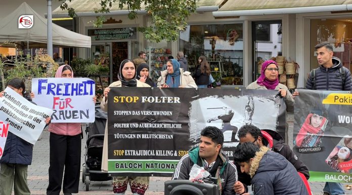 BNM Holds Protest in Bonn Against Enforced Disappearances and State Violence in Balochistan