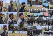 Levies Personnel Stage Protest in Kalat Against Merger with Police