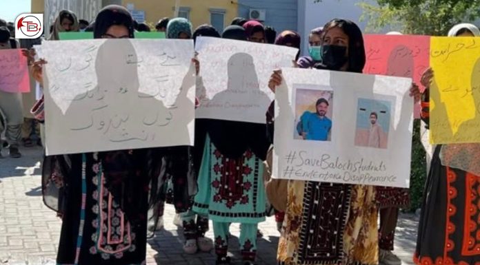 Students Hold Protest Rally at Turbat University Against Enforced Disappearance of Three Classmates