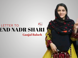 A Letter to Jend Nadr Shari — Ganjal Baloch