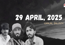 29 April, 2025 — Ganjal Baloch