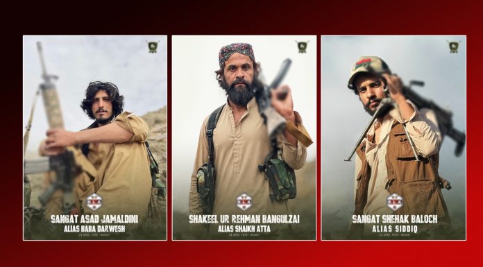 BLA Releases Details of Three Fighters Killed in Nushki Clashes