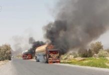 Convoy of 60 Mineral-Carrying Vehicles Attacked in Noshki, 10 Set on Fire