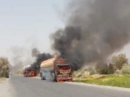 Convoy of 60 Mineral-Carrying Vehicles Attacked in Noshki, 10 Set on Fire
