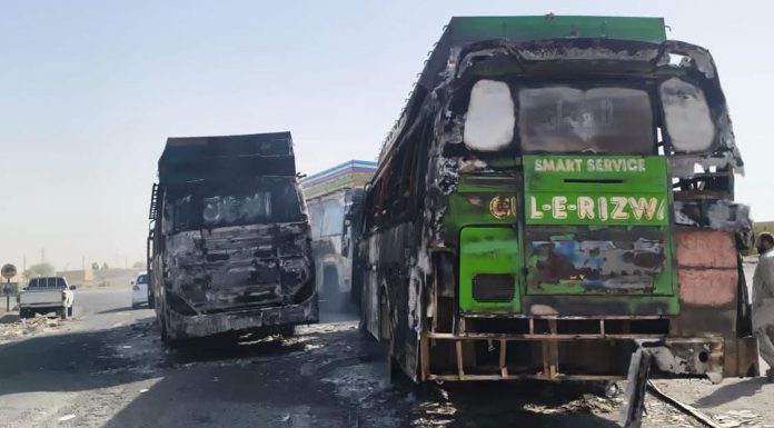 Seven Heavy Vehicles Damaged in Dalbandin, Mastung Firing Incidents