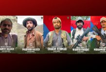 BLA Releases Details of Nine Fighters Killed in July Clashes