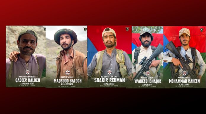 BLA Releases Details of Nine Fighters Killed in July Clashes